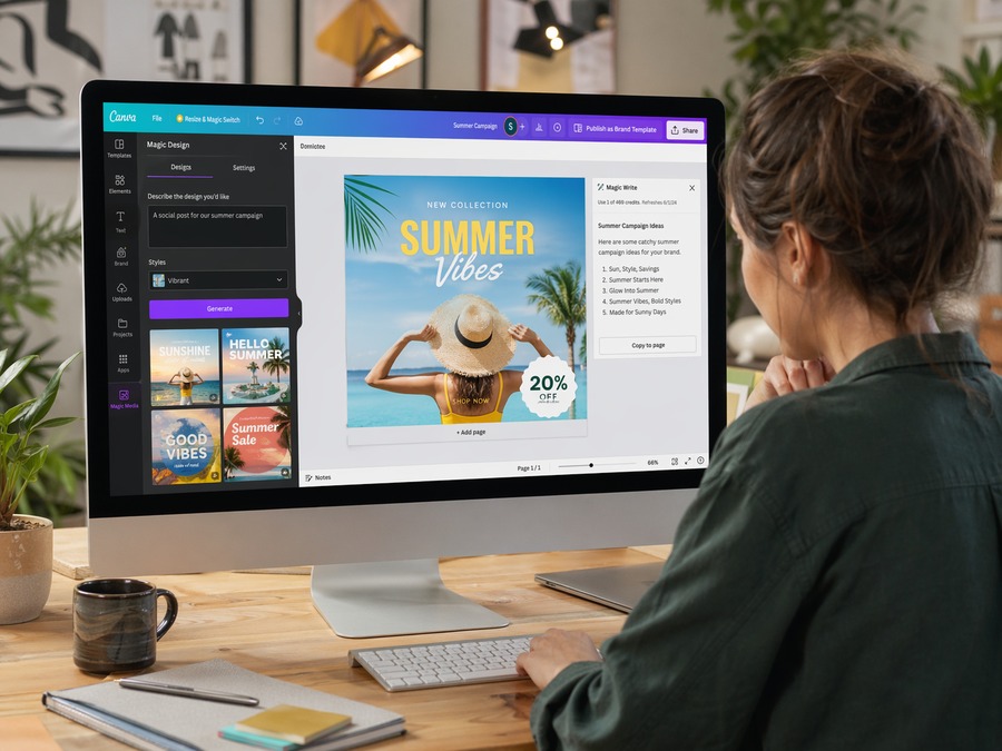 canva ia funciones de inteligencia artificial para diseño