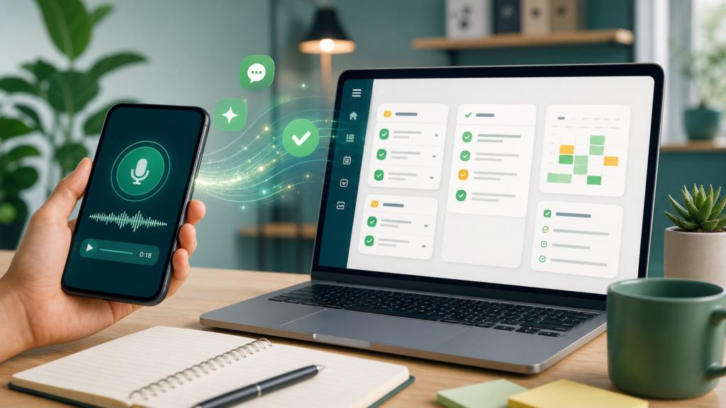 Sistema simple para convertir notas de voz en tareas usando IA